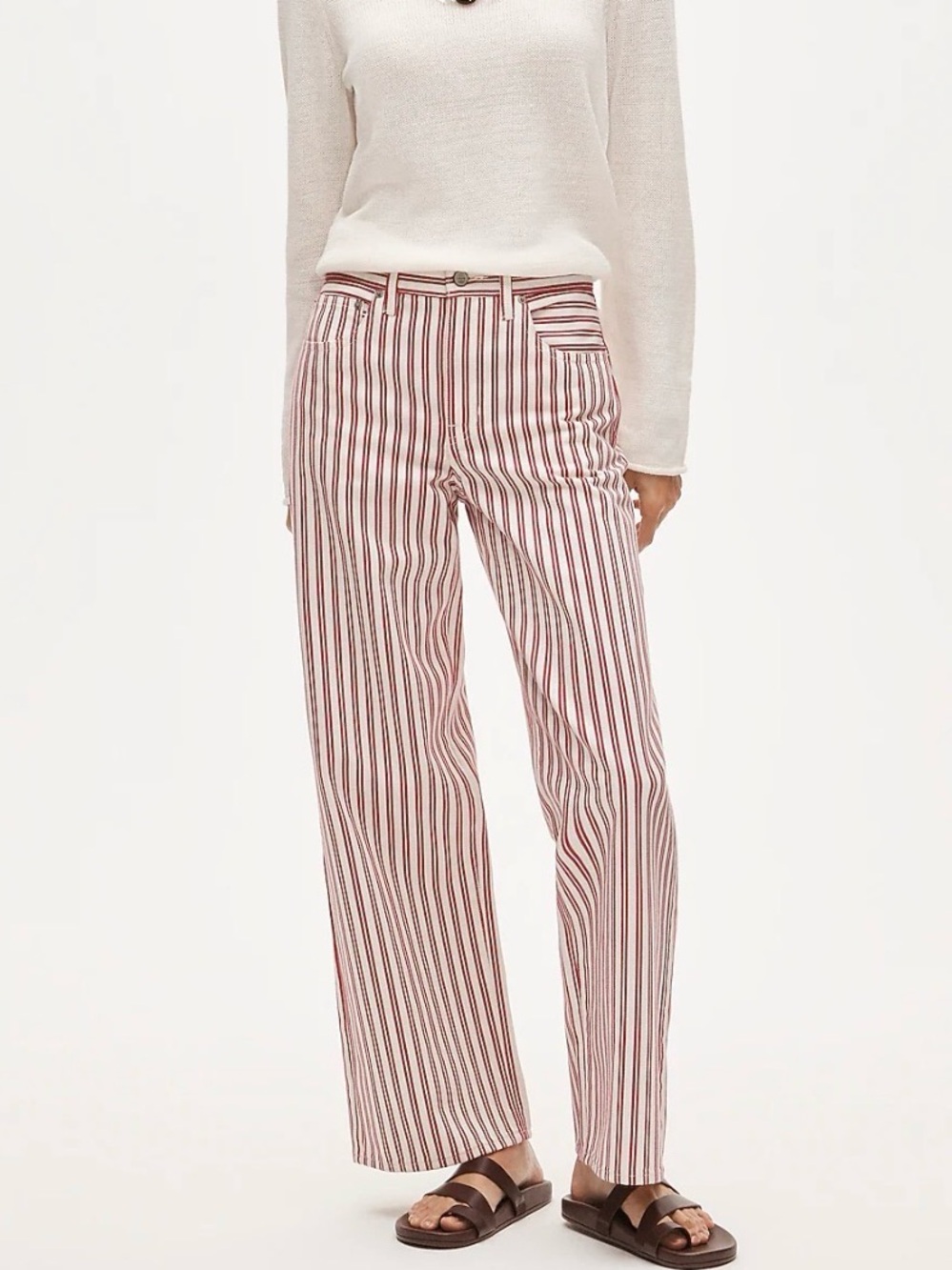 JCrew Everyday Wide-Leg Jean in Stripe
